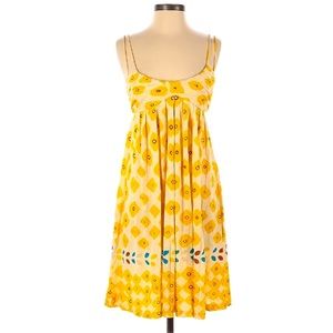 SOLD Diane Von Furstenberg linen silk summer sun dress size 2 floral cottage
